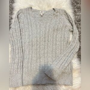 Gray Cable Knit Sweater